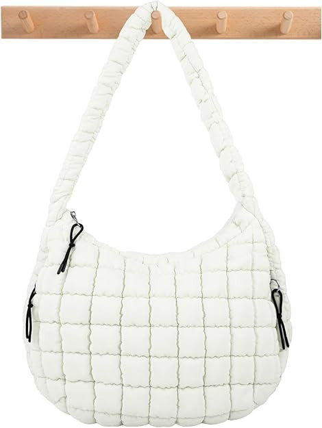 Quilted Puffer Tote Bag Puffy Crossbody Shoulder Bag with Zipper, Nylon Hobo Handbag Travel Carry... | Amazon (US)