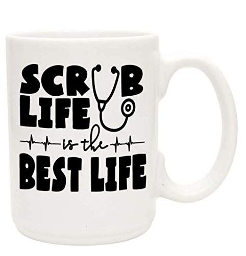 Cute Funny Coffee Mug for Nurses - Scrub Life is the Best Life - Unique Fun Gifts for RN, CNA, Nursi | Amazon (US)