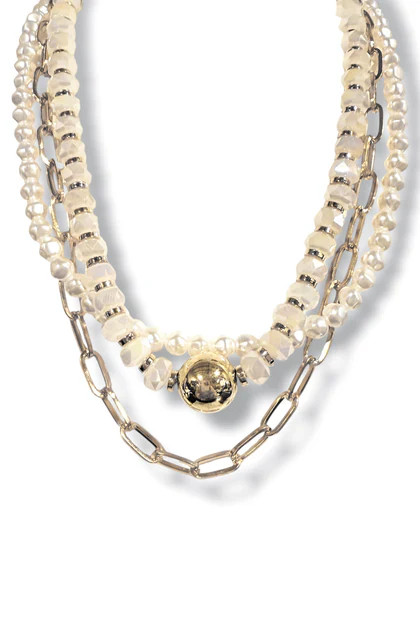 For the Record Opal Glass Bead & Multi Layered Necklace | The Willow Tree