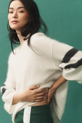 Pilcro Brushed Cashmere Boxy Crop Sweater | Anthropologie (US)
