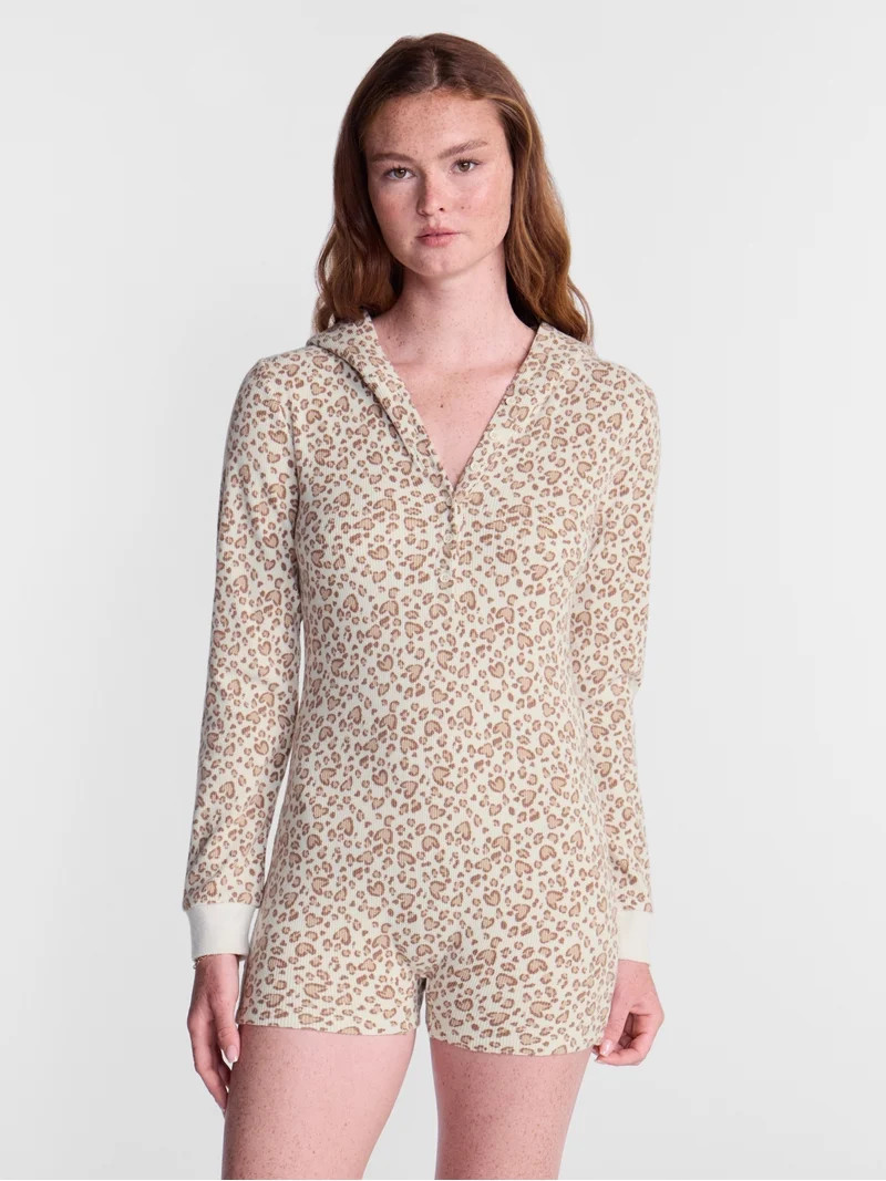 No Boundaries Waffle Knit Romper, Women\u2019s XS-2X | Walmart (US)