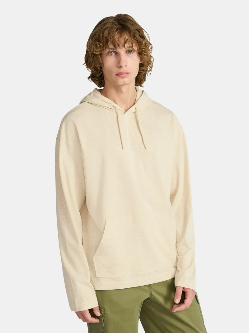 No Boundaries Men's & Big Men's Cotton Long Sleeve Jersey Tee Shirt Hoodie, Sizes XS-5XL | Walmart (US)