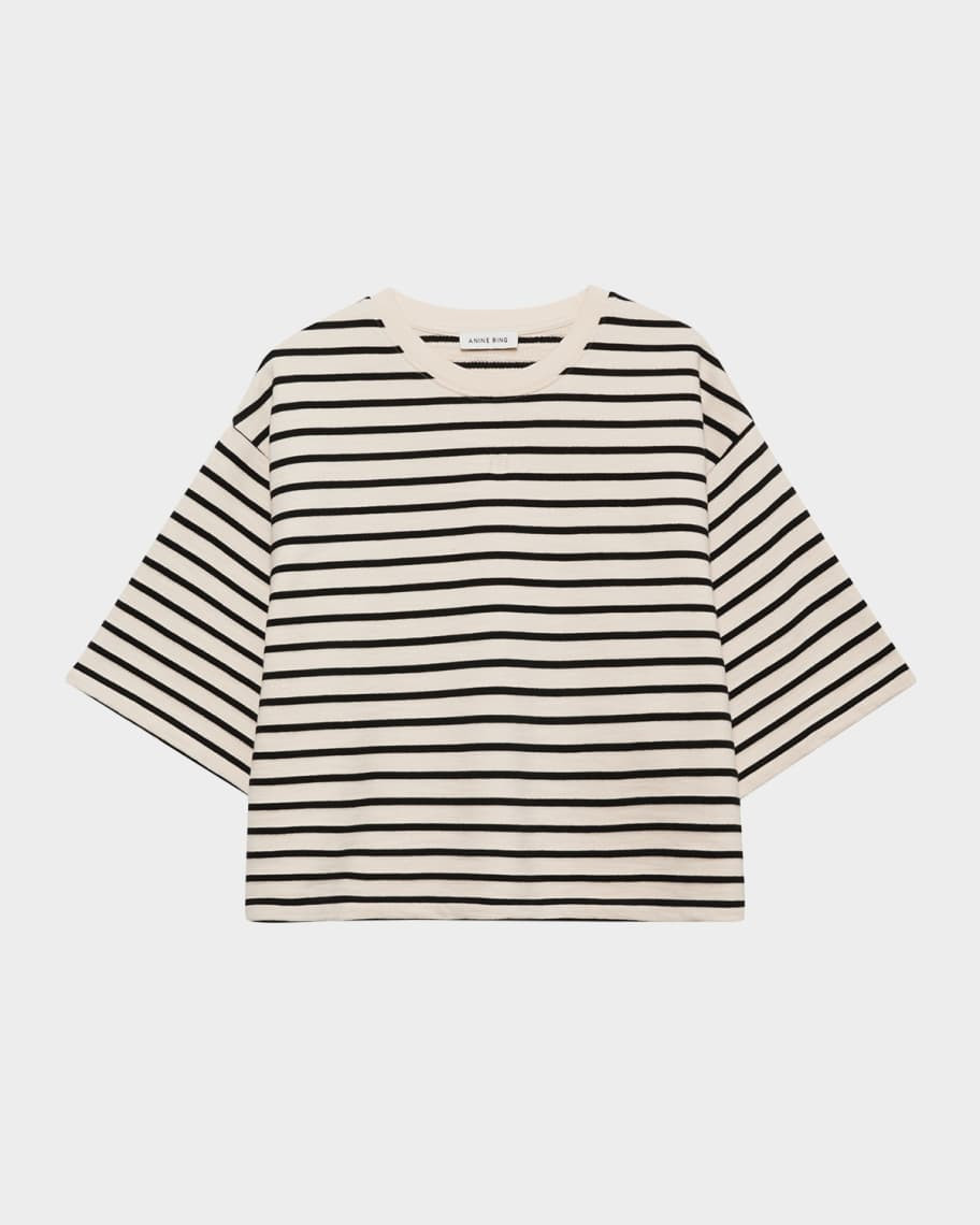 Myers Stripe Cropped Tee | Neiman Marcus