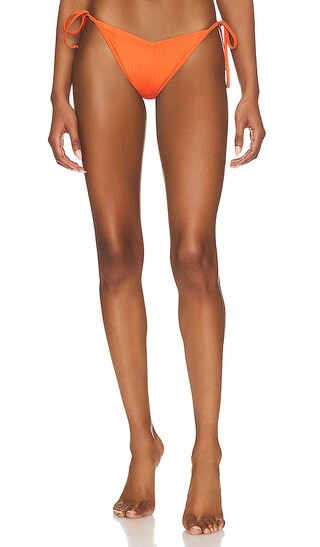 Connor Plisse Bikini Bottom in Burnt Orange | Revolve Clothing (Global)