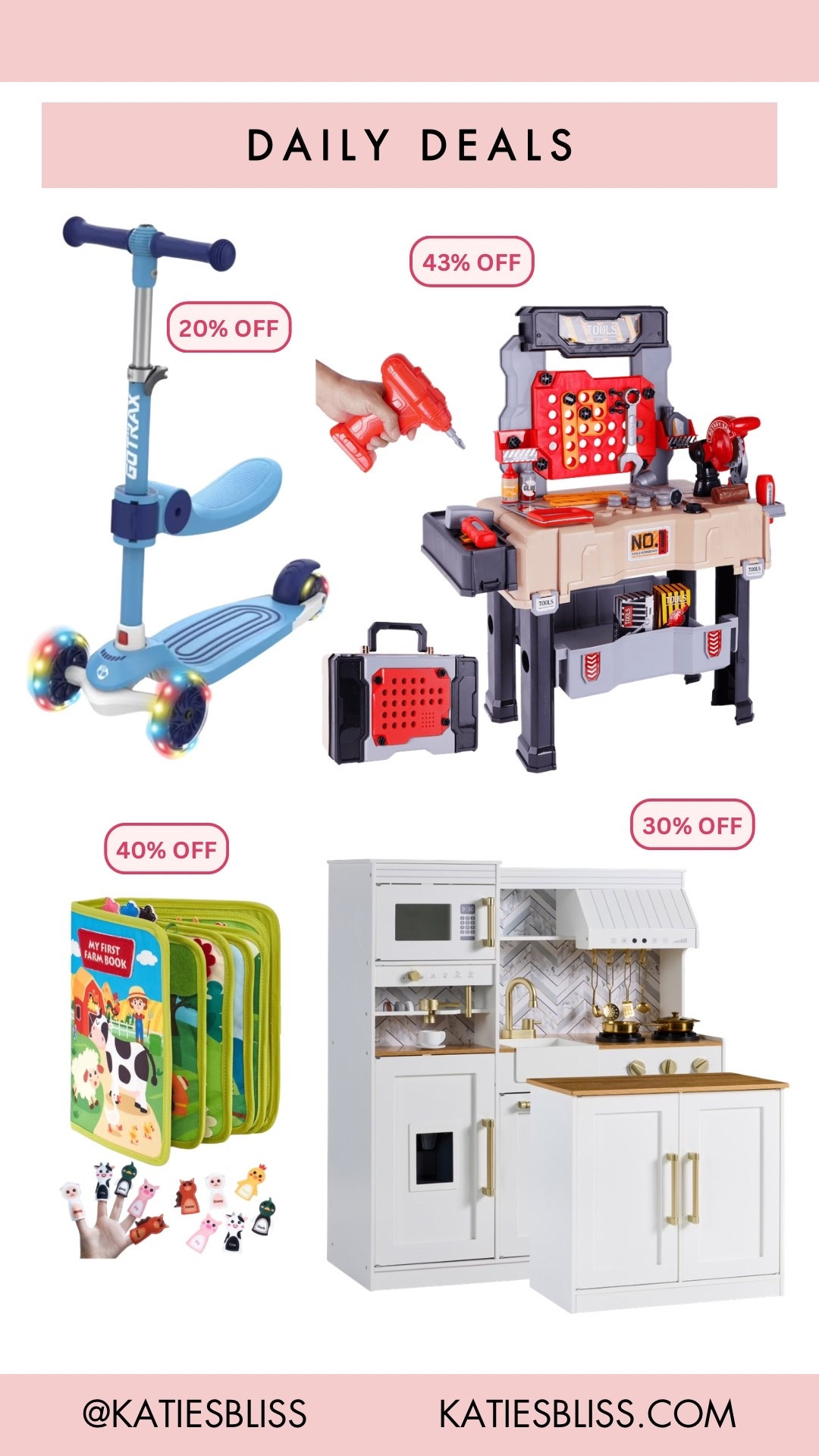 Daily deals ✨

Walmart. Deals. Sale. Markdown. Rollback. Toys. Kids. Baby. Play kitchen. Play tools. Scooter. Book. 



#LTKKids #LTKSaleAlert