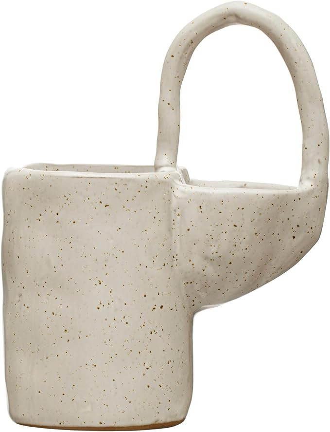 Creative Co-Op Stoneware Dish Brush, White Speckled Finish Sponge Holder | Amazon (US)