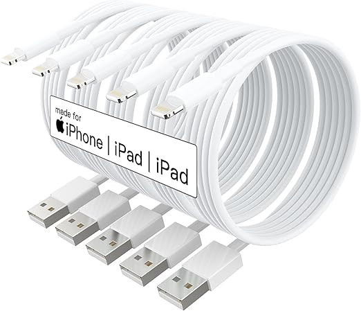 Amazon.com: 5 Pack (Apple MFi Certified) iPhone Charger 10 ft,Long Lightning Cable 10 Foot,High F... | Amazon (US)