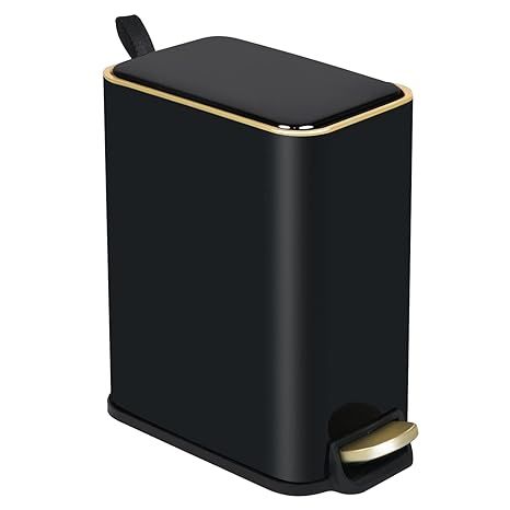 CEROELDA Small Bathroom Trash Can with Lid-5L/1.3 Gal Stainless Steel Step Pedal Trash Can Slim M... | Amazon (US)