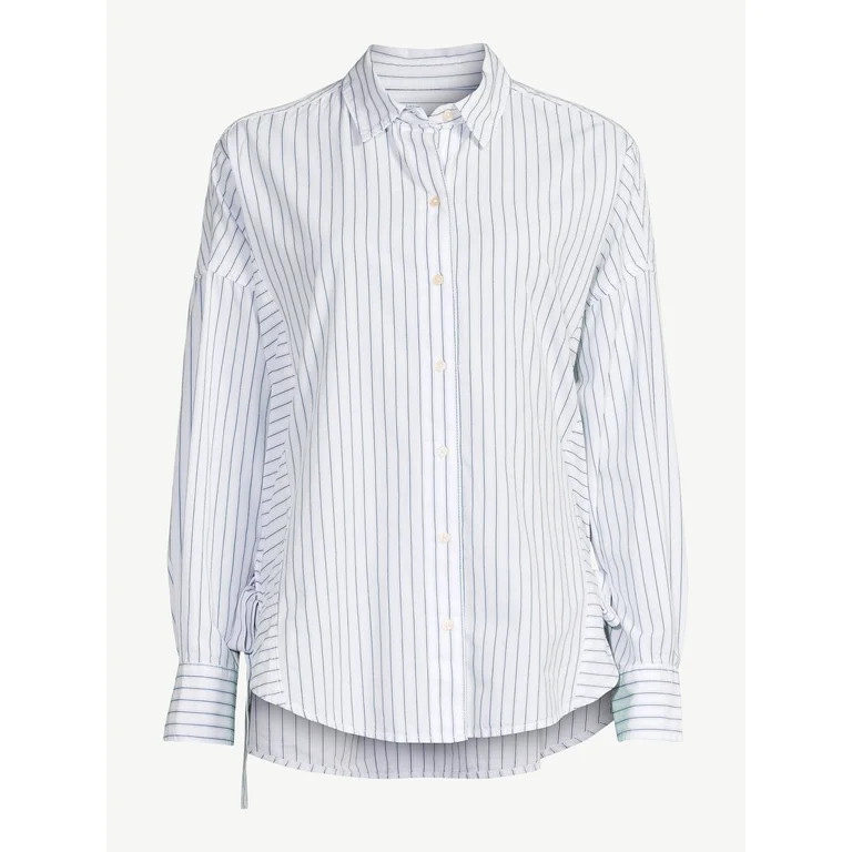 Free Assembly Women's Oversized Square Shirt with Side Tie | Walmart (US)