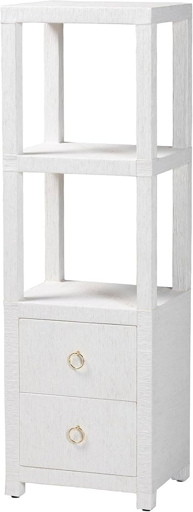Bali & pari Xavier Grasscloth Tall Storage Cabinet - Woven Accent Displaying Tower Bookcase with ... | Amazon (US)