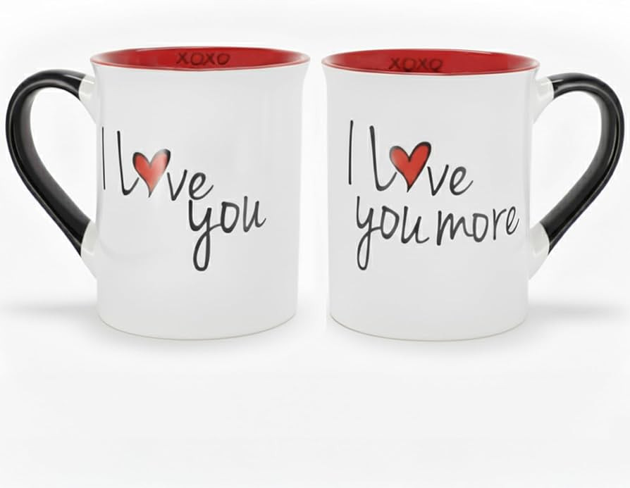 Cottage Creek Mugs | Mug Set of 2 16oz. Ceramic Coffee Cups | I Love You More Coffee Mugs for Men... | Amazon (US)
