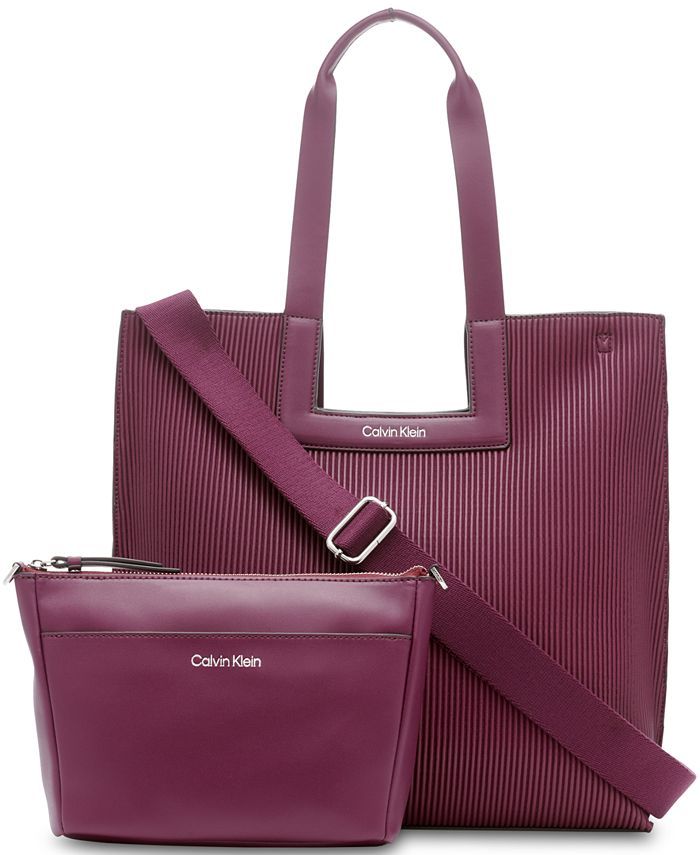 Calvin Klein Bette Ribbed Tote & Reviews - Handbags & Accessories - Macy's | Macys (US)