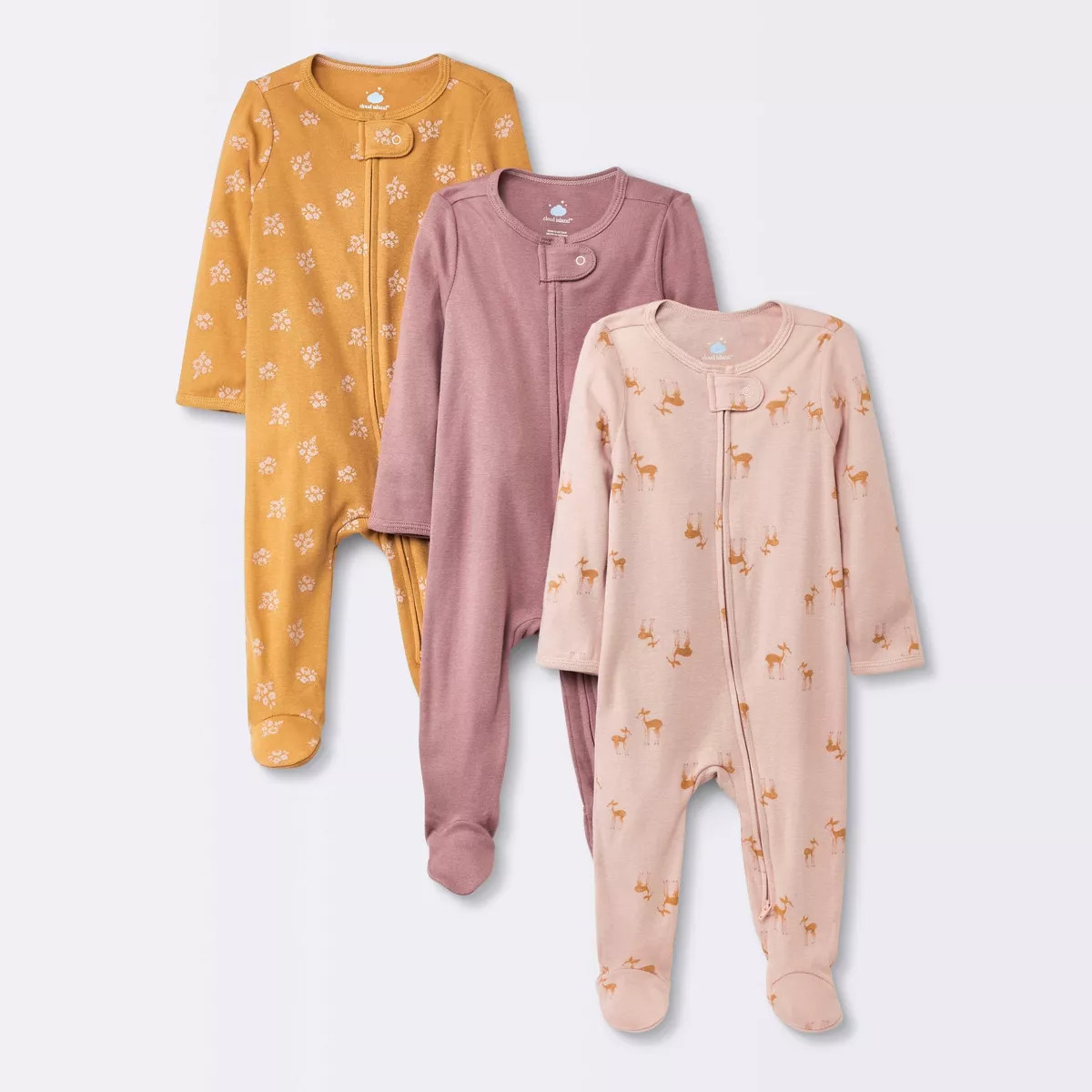 Baby Girls' 3pk Deer Sleep N' Play - Cloud Island™ Yellow | Target