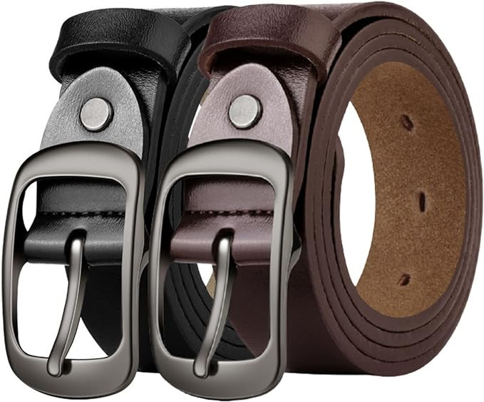 West Leathers [2 Pack] Leather Belt Women-Womens Leather Belt with Pin Buckle-Belts for Women for... | Amazon (US)