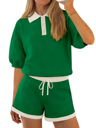 Amazon.com: Tankaneo Womens 2 Piece Sweater Short Sets 2026 Summer Vacation Outfits Short Sleeve ... | Amazon (US)