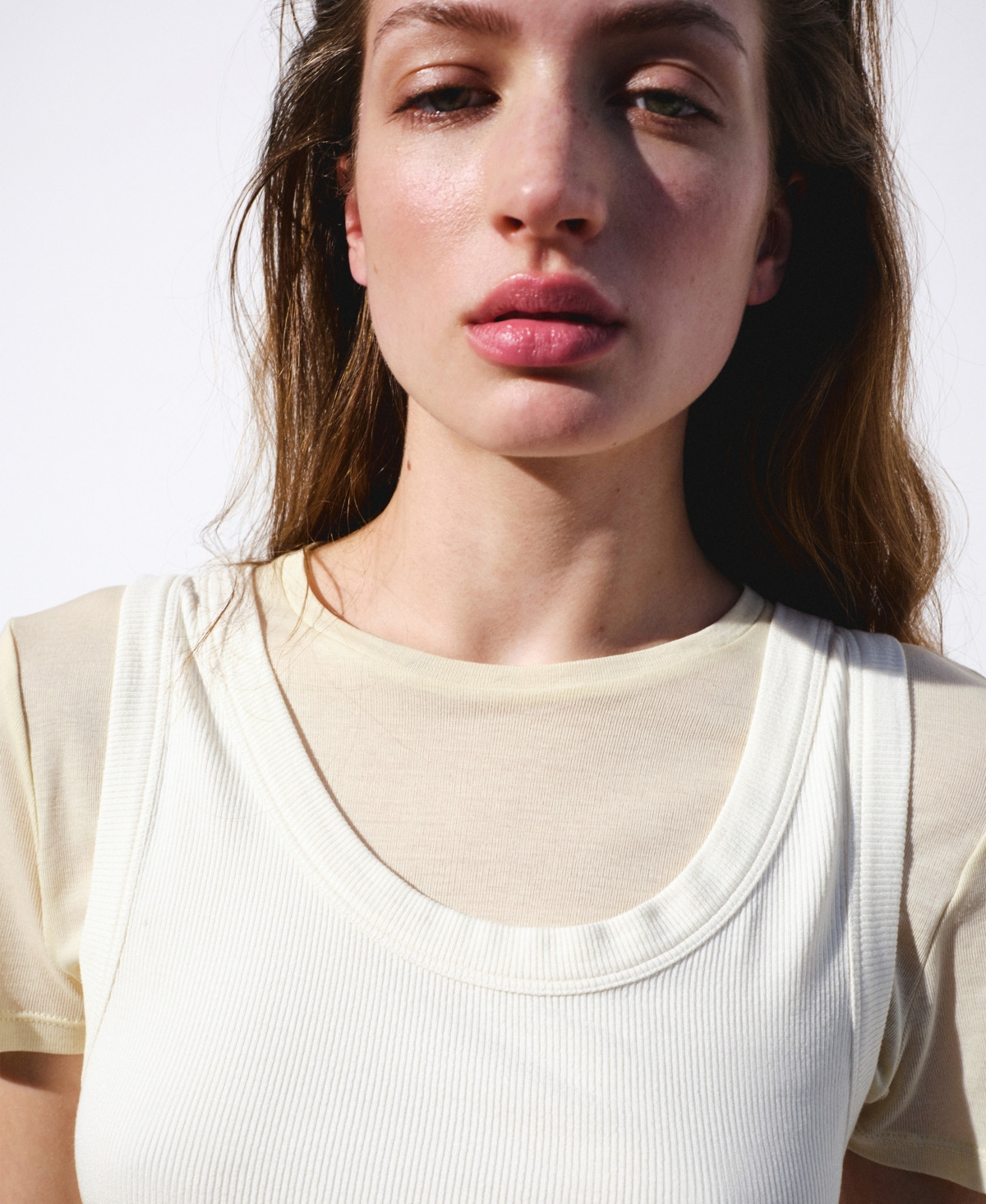 Selection Mango Women's Two-Tone Combined T-Shirt - Off White | Macy's