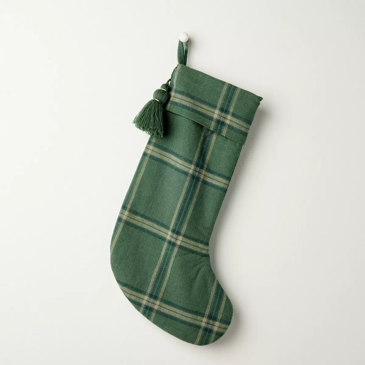 Polished Plaid Christmas Stocking Green - Hearth & Hand™ with Magnolia | Target