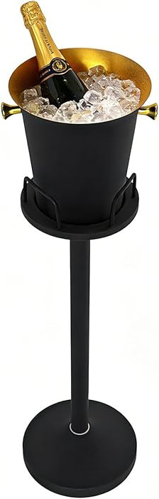 Champagne Bucket with Stand, Wine Bucket Stand with 5L Bucket, Stainless Steel Standing Ice Bucke... | Amazon (US)