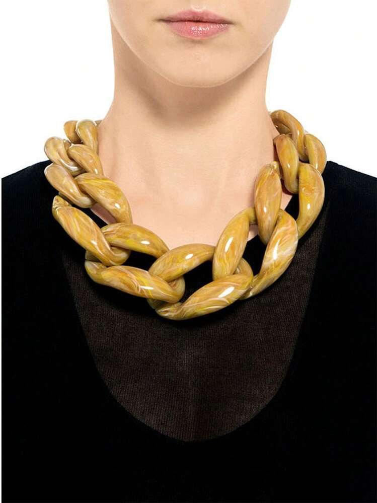 1pc Fashionable Retro Acrylic Oversized Chunky Chain Necklace, Suitable For Women's Everyday Wear | SHEIN