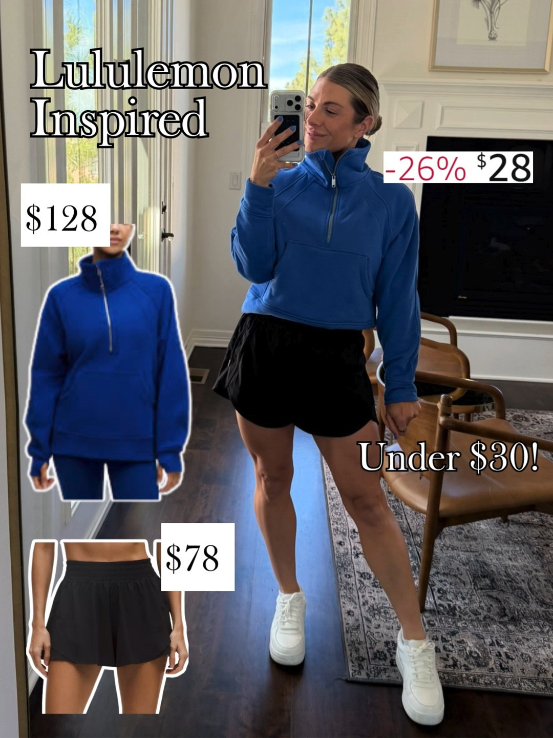 These Lululemon inspired black shorts paired with a half zip pullover feel elevated yet easy, perfect for workouts, errands, and everyday athleisure moments. 🖤✨🏃‍♀️
#ltkfashion #athleisurestyle #blackshorts #lululemondupe #halfzippullover #casualchic #gymoutfit #springstyle #outfitinspo #fitnessfashion 

 #LTKootd #LTKActive