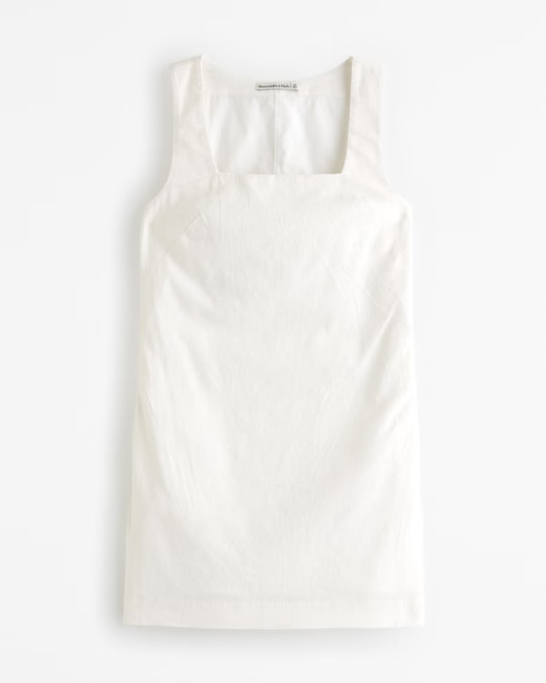 Linen-Blend Shift Mini Dress | Abercrombie & Fitch (US)