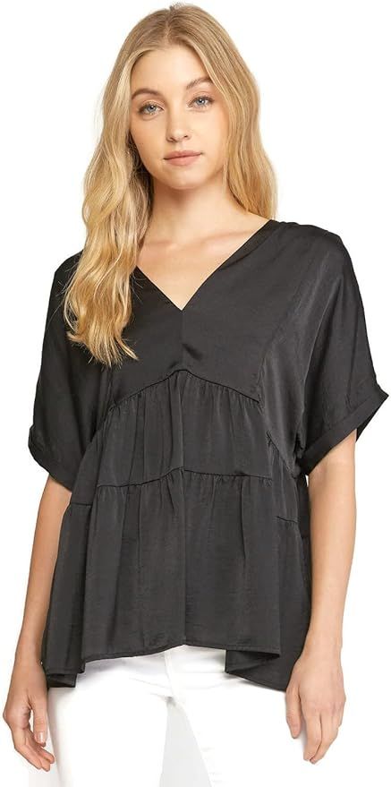 Entro Women's Double V Tiered Top Tunic | Amazon (US)