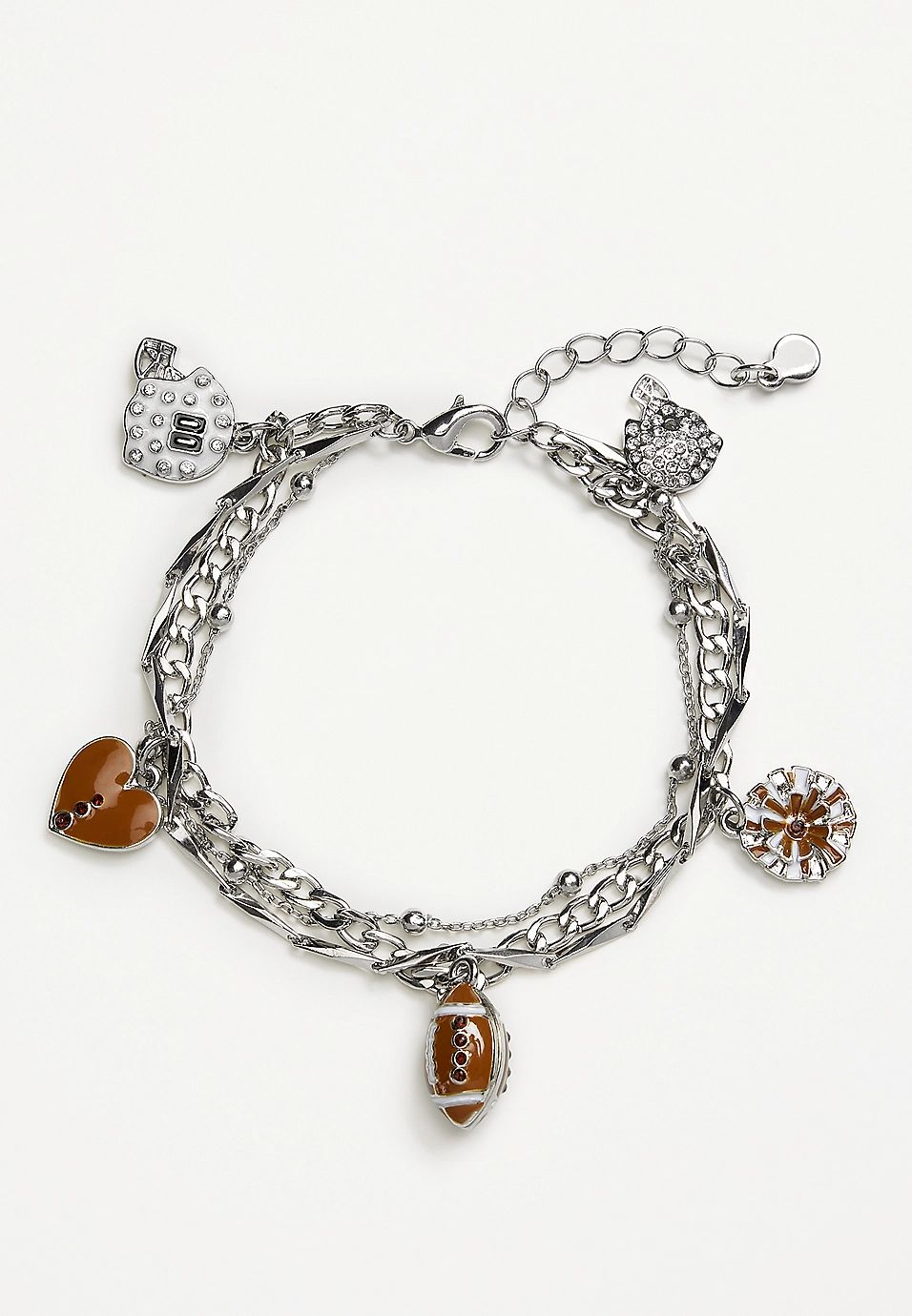 Silver Football Charm Bracelet | Maurices