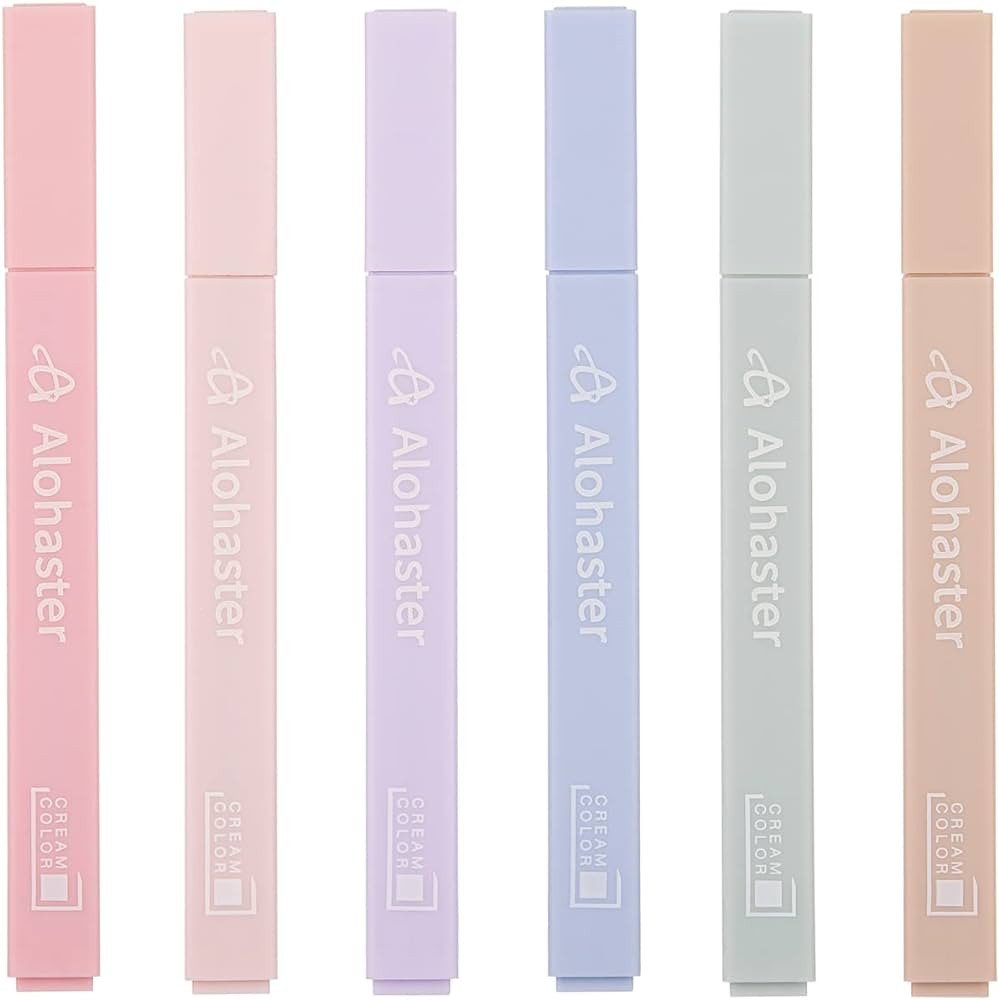 Alohaster HPSIZEE Aesthetic Cute Highlighters Mild Assorted Colors With Soft Chisel Tip, No Bleed... | Amazon (US)