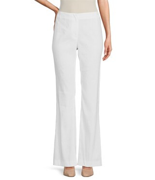 Kendall Straight Stretch Coordinating Linen Trousers | Dillard's