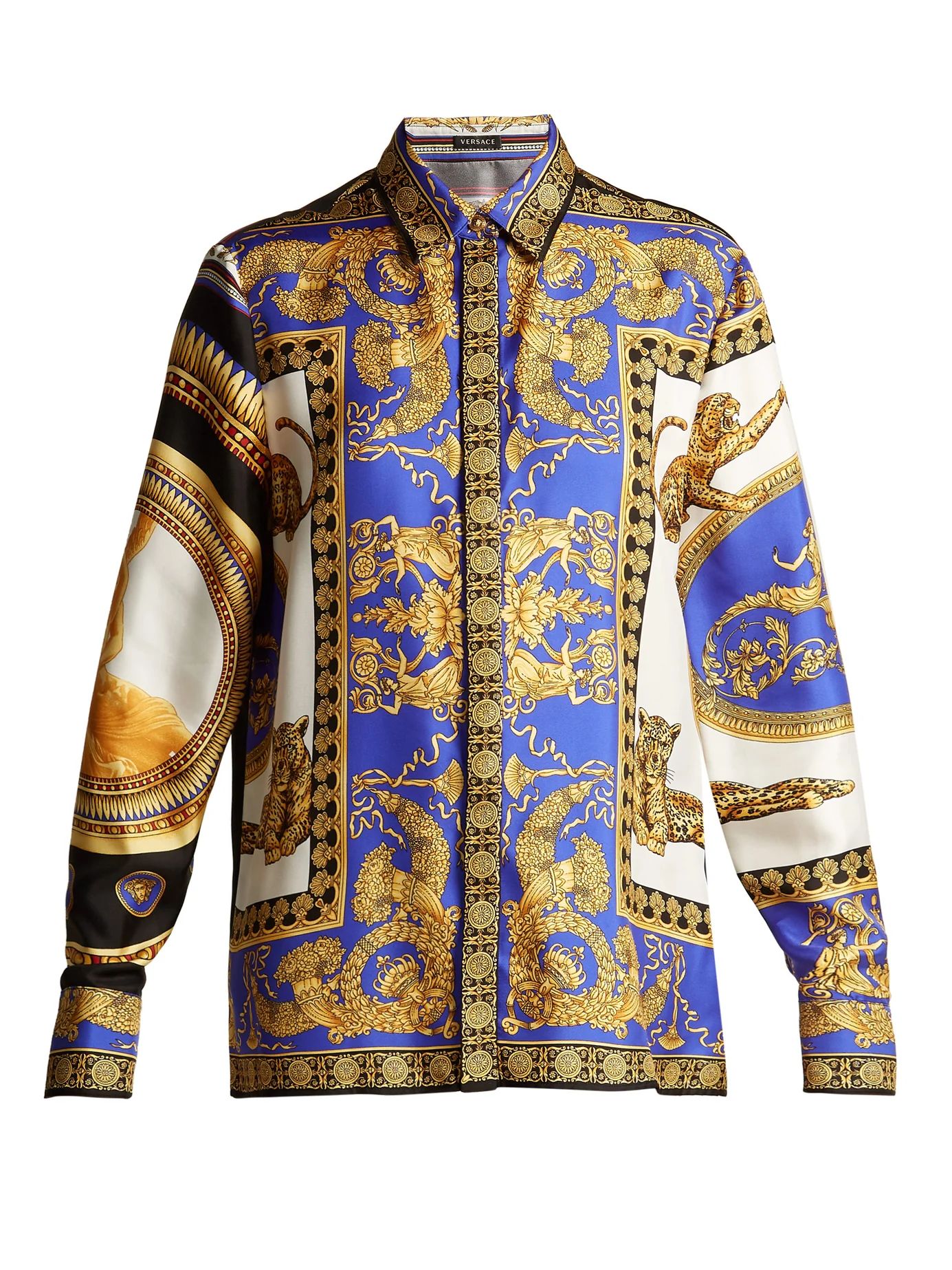 Lovers baroque-printed silk-twill blouse | Matches (US)