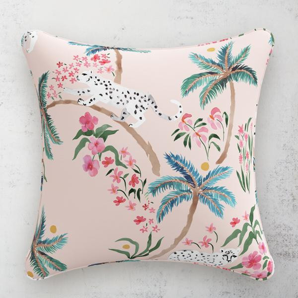 Palm Leopard Pillow 20" - Blush | Z Gallerie