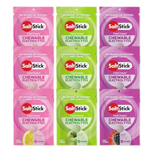SaltStick Electrolyte FastChews - 90 Count Sunshine Variety Pack of Resealable Chewable Electrolyte Tablets for Hydration, Salt Tabs | Amazon (US)