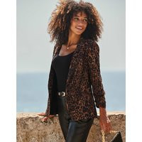 SOSANDAR Leopard Print Single Breasted Blazer Brown Mix | Marks & Spencer (UK)