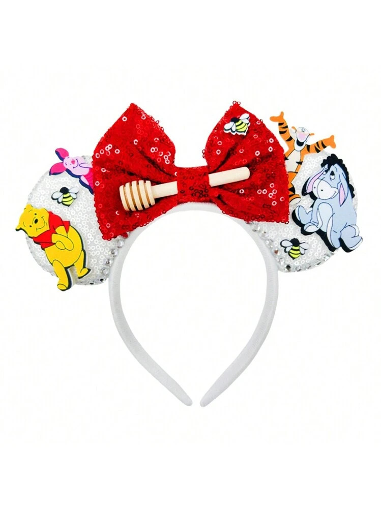 Hair Bands Tigger Ear Headbands For Girls Women Bee Piglet Bows Hair Accessories Halloween, Mouse... | SHEIN