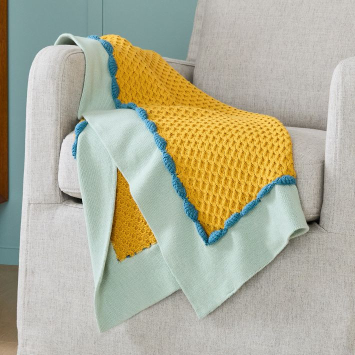 Misha & Puff Ruffle Frame Knit Baby Blanket | West Elm (US)