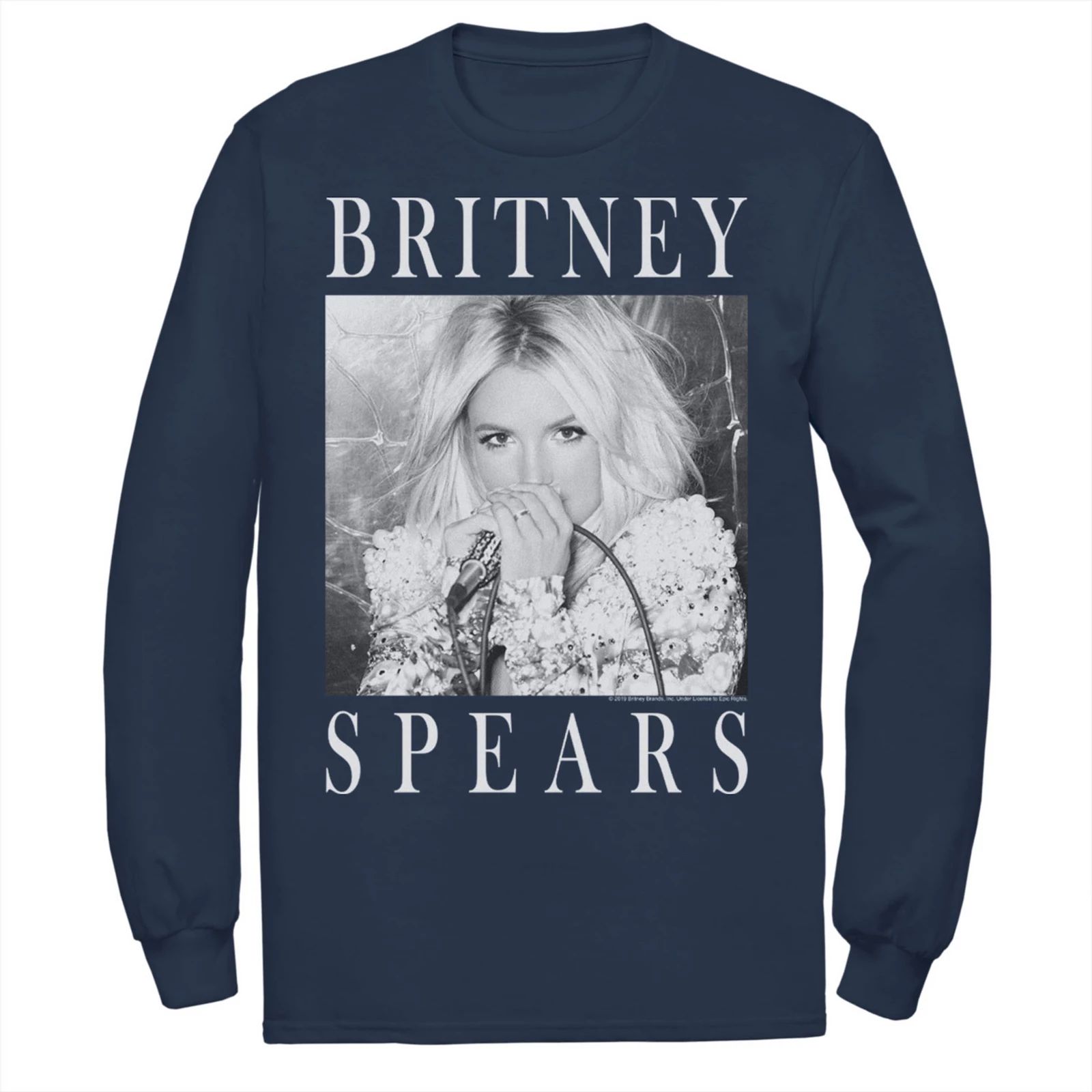 Men's Britney Spears Black & White Portrait Panel Tee, Size: XXL, Blue | Kohl's