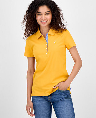 Women's Short-Sleeve Polo-Collar Shirt | Macy's