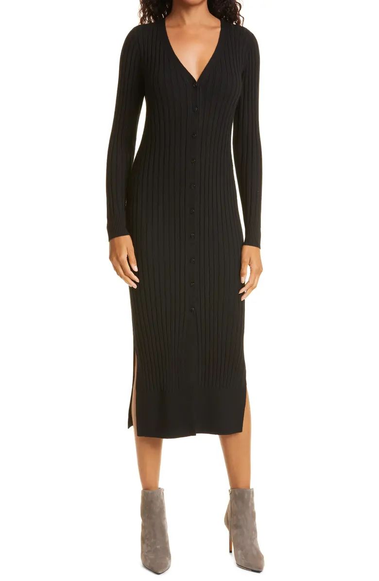 Ribbed Long Sleeve Wool Sweater Dress | Nordstrom