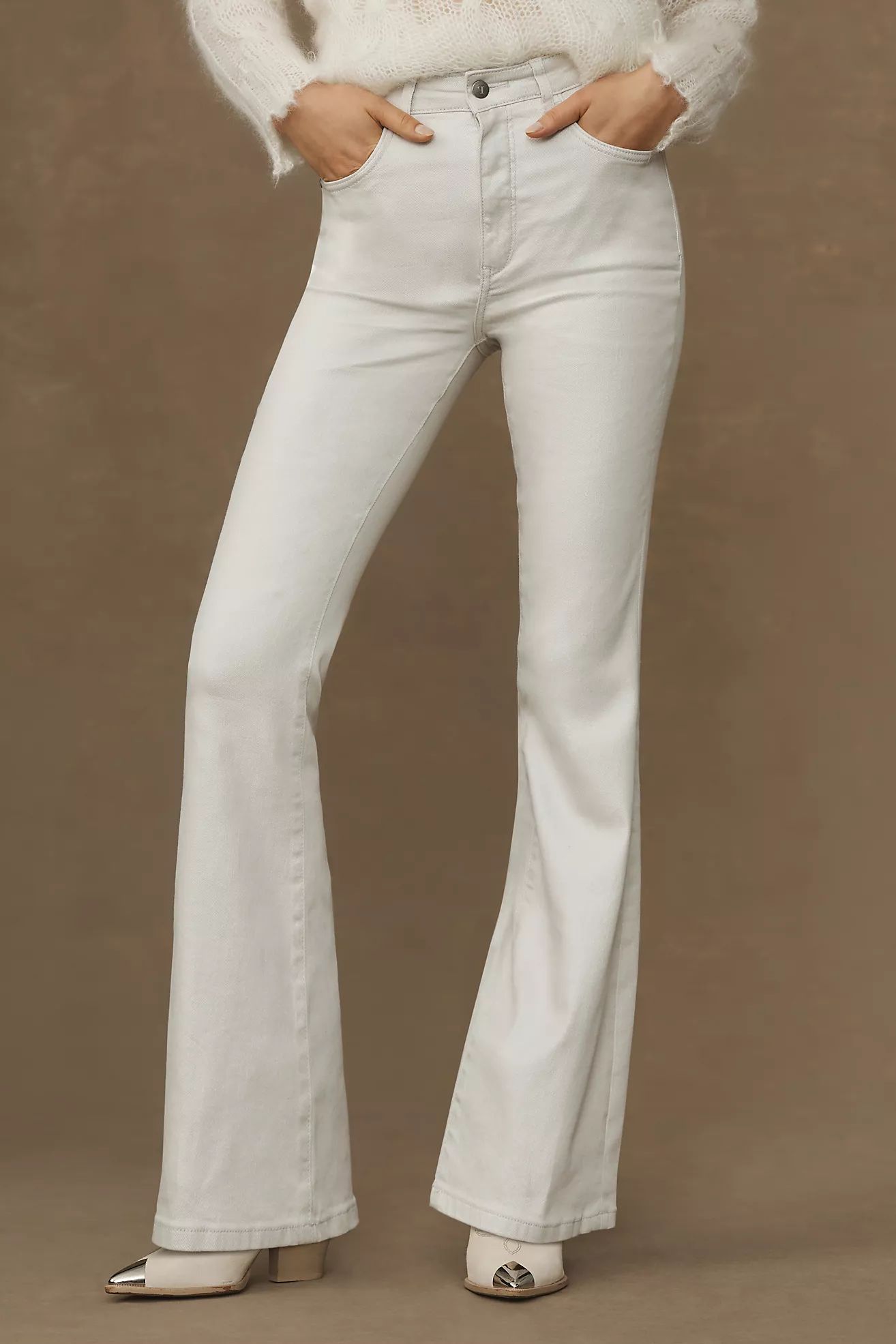 The Icon Pearlescent High-Rise Flare Jeans by Pilcro | Anthropologie (US)