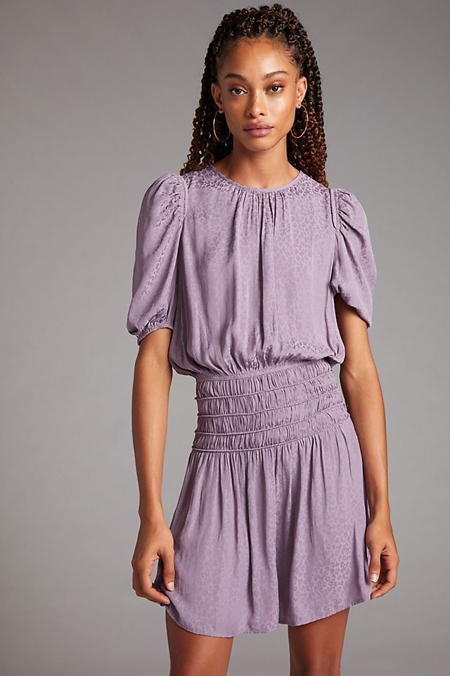 Lavender Puff-Sleeved Mini Dress | Anthropologie (US)