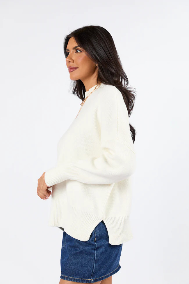 A Great Escape Ivory Oversized Sweater | Pink Lily