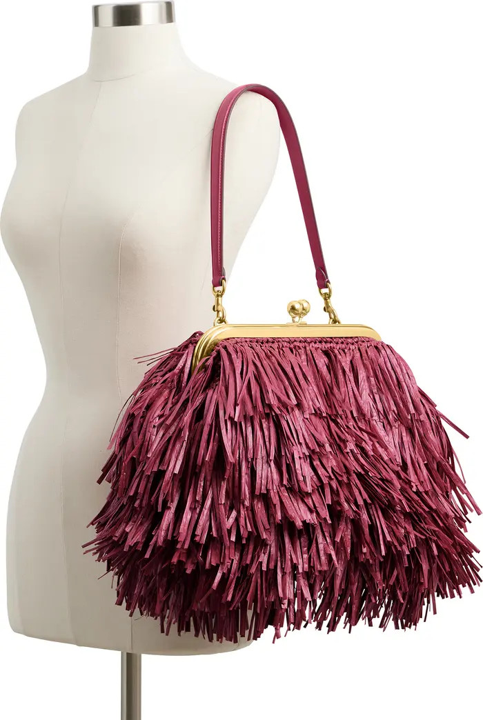 COACH Kisslock Fringe Straw Frame Bag | Nordstrom | Nordstrom