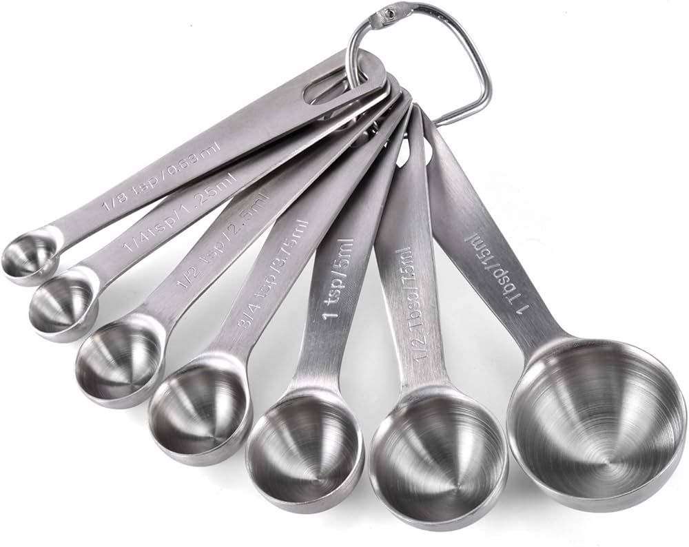 Measuring Spoons: U-Taste 18/8 Stainless Steel Set of 7 Piece: 1/8 tsp, 1/4 tsp, 1/2 tsp, 3/4 tsp... | Amazon (US)