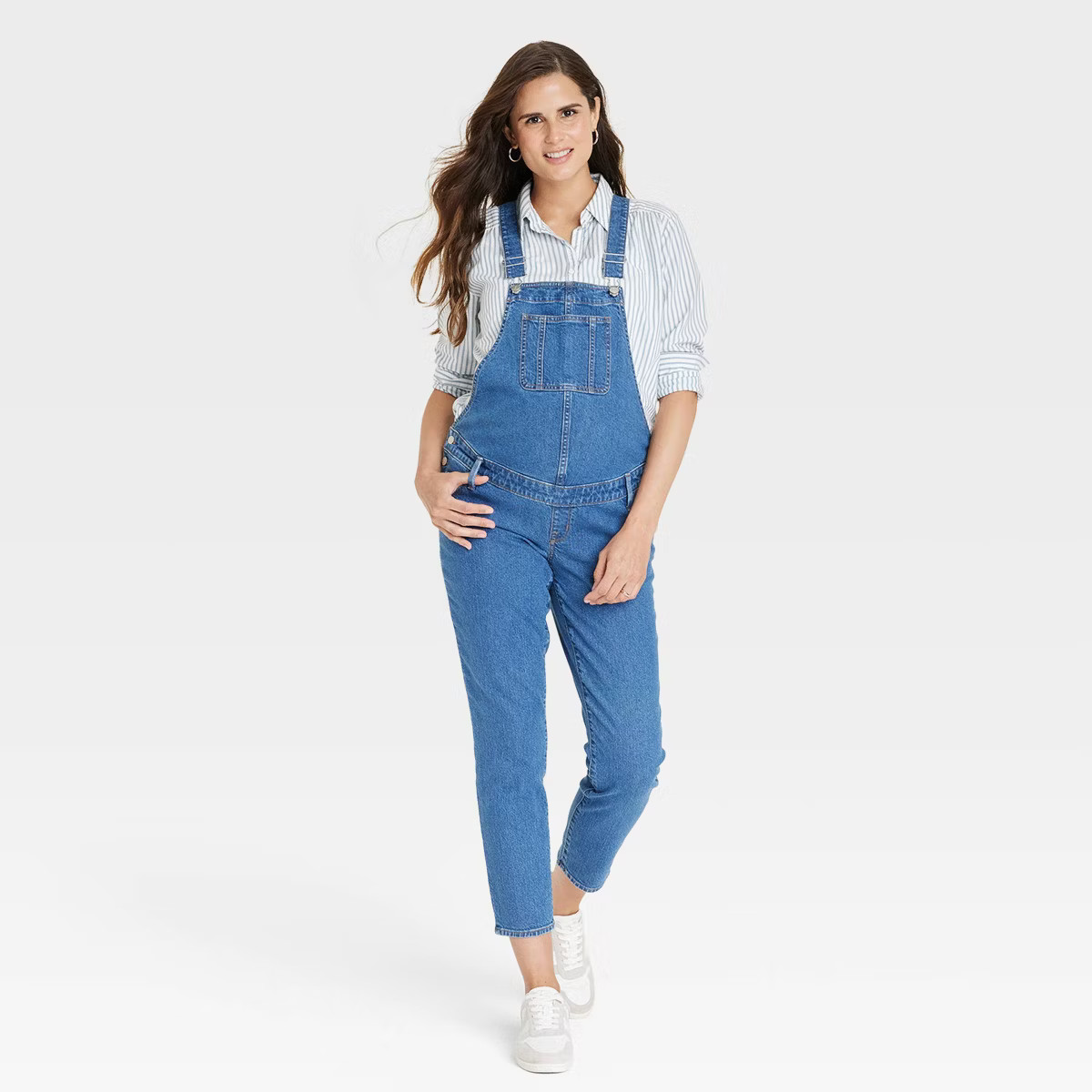 Denim Overalls Maternity Jumpsuit - Isabel Maternity by Ingrid & Isabel™ Medium Wash | Target