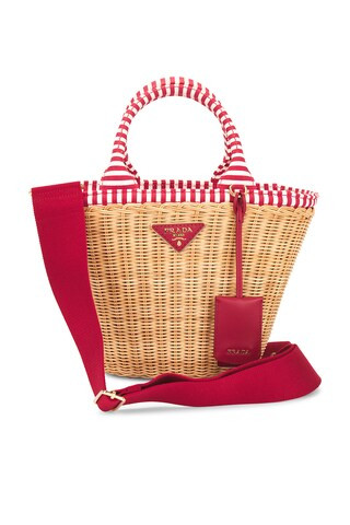 Prada Wicker Basket Bag in Neutral | FWRD 