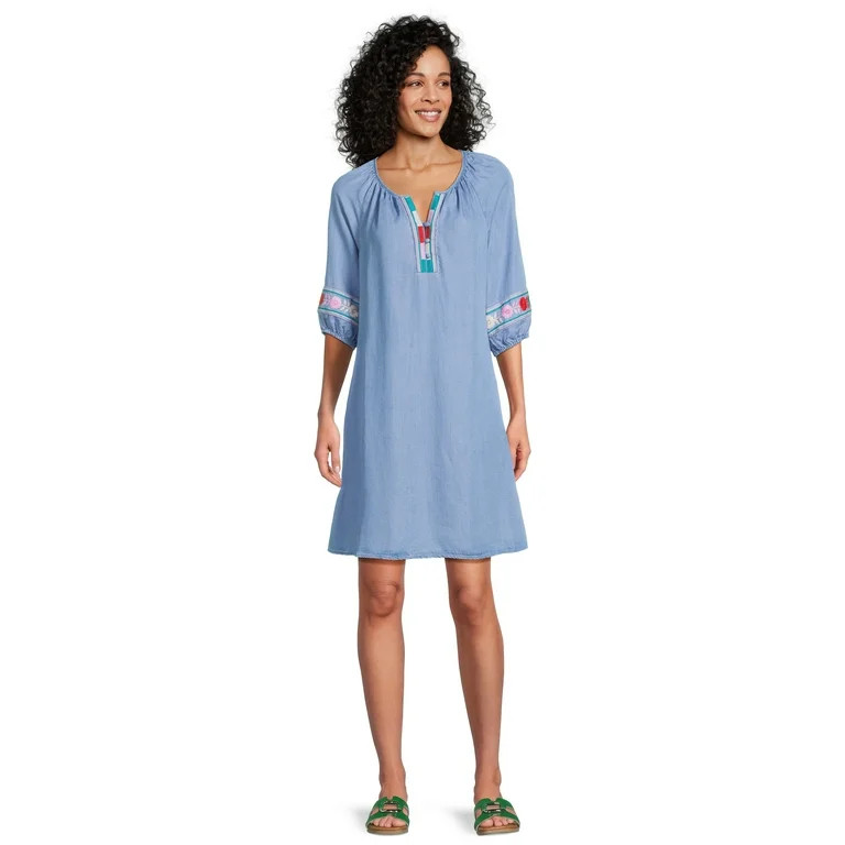 The Pioneer Woman Embellished Peasant Dress, Women's, Sizes XS-3X | Walmart (US)