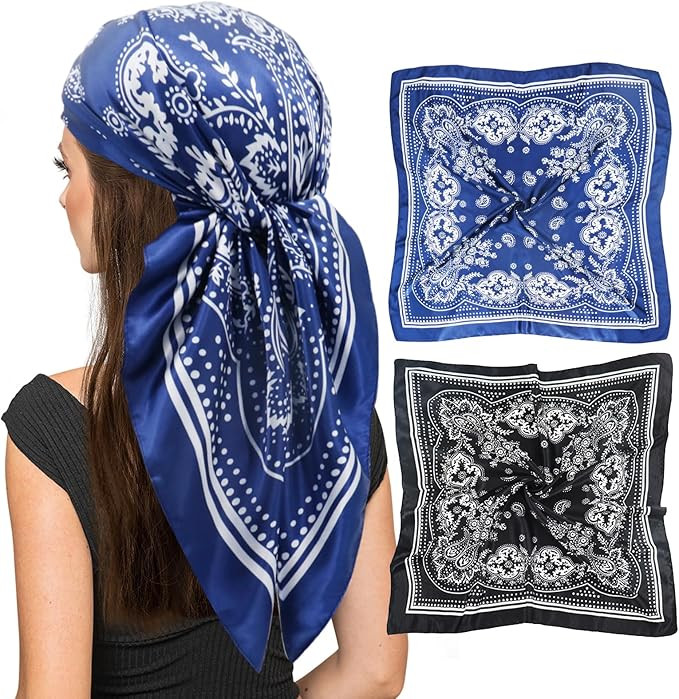 vimate Head Scarf for Women-35 Square Silk Feeling Satin Scarf for Hair Wrapping and Sleeping at ... | Amazon (UK)
