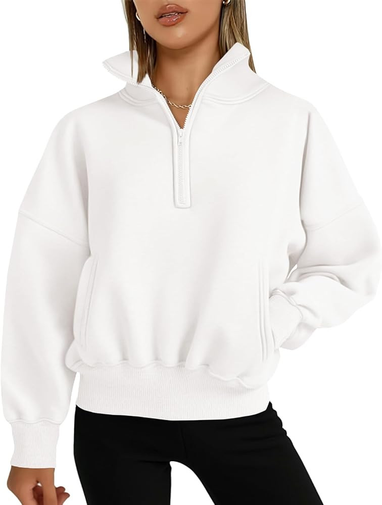 PRETTYGARDEN Womens Half Zip Sweatshirts Fleece Hoodies 2024 Trendy Long Sleeve Pullover Tops Fal... | Amazon (US)
