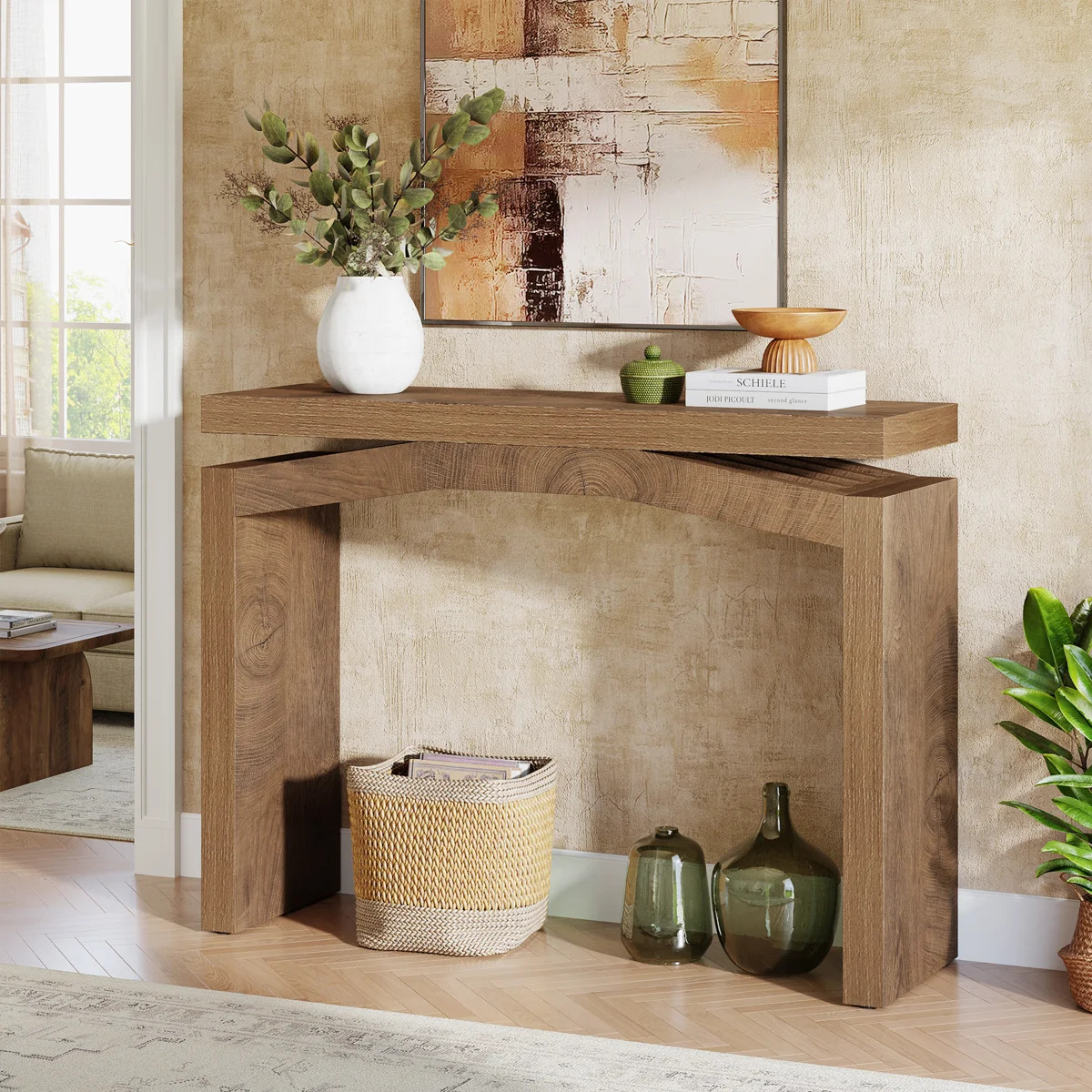39.4" Console Table with 1.97" Thick Tabletop, Small Entryway Table Sofa Console for Hallway, Foy... | Wayfair North America