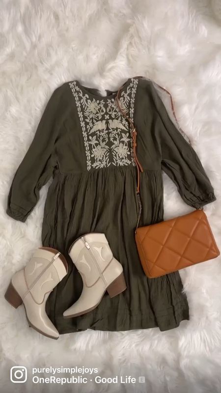 Target fall dress wearing a small 
White boots 
Quilted Crossbody bag




#ltkunder50 #affordablefashion #targetstyle #falldress 



#LTKSeasonal #LTKshoecrush #LTKunder50